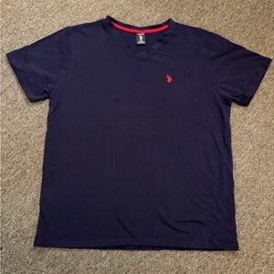 U.S. Polo Assn. V-Neck T-Shirt Men’s XXL Navy Blue Red Logo Casual Tee